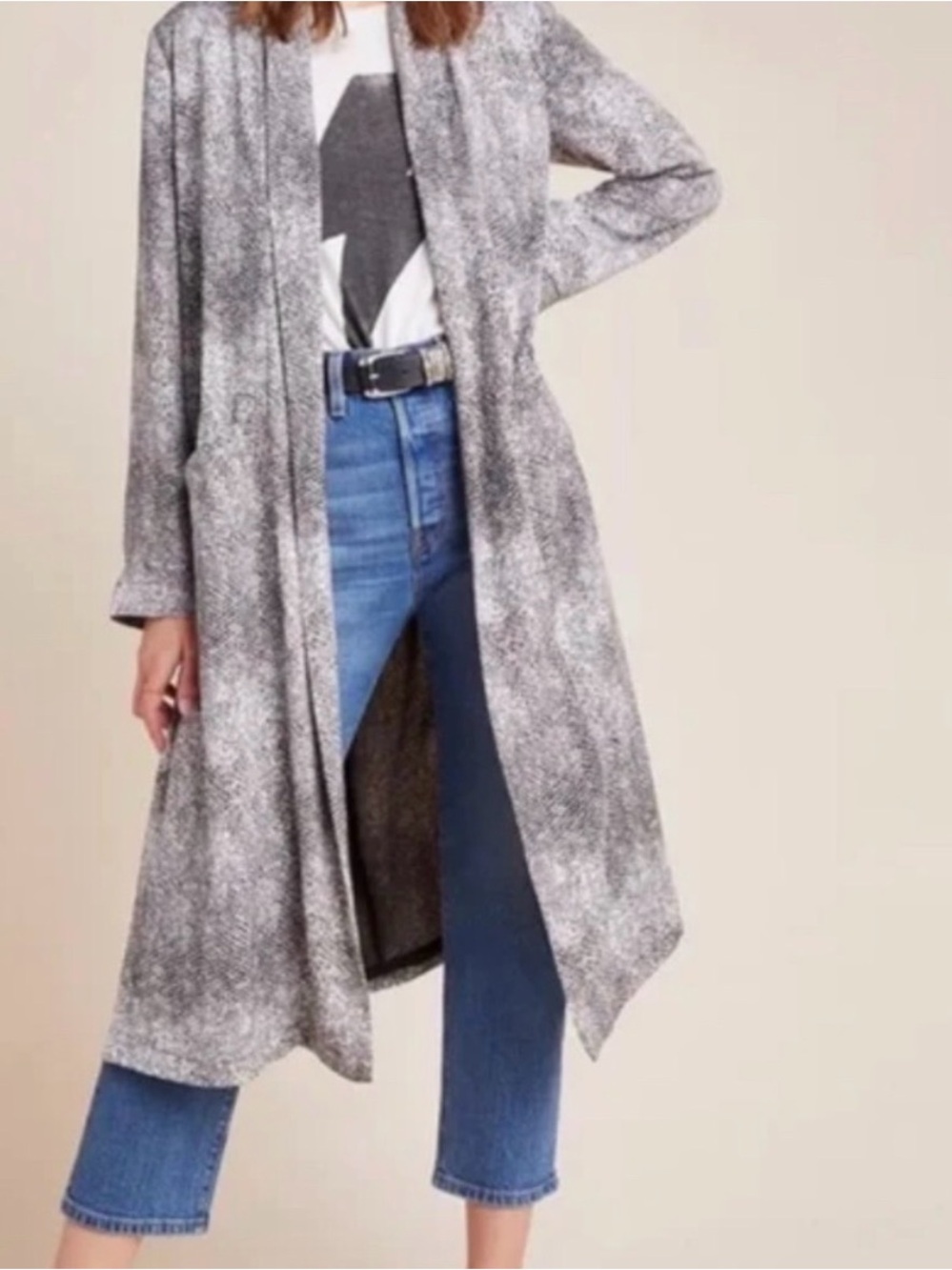 Anthropologie BB Dakota Serpentine Long Cardigan Duster